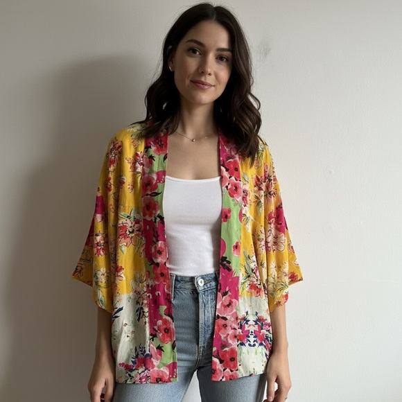 Anthropologie Jackets & Blazers - Anthropologie Akemi + Kin Sz OS Aurelia Floral Bohemian Short Kimono Jacket